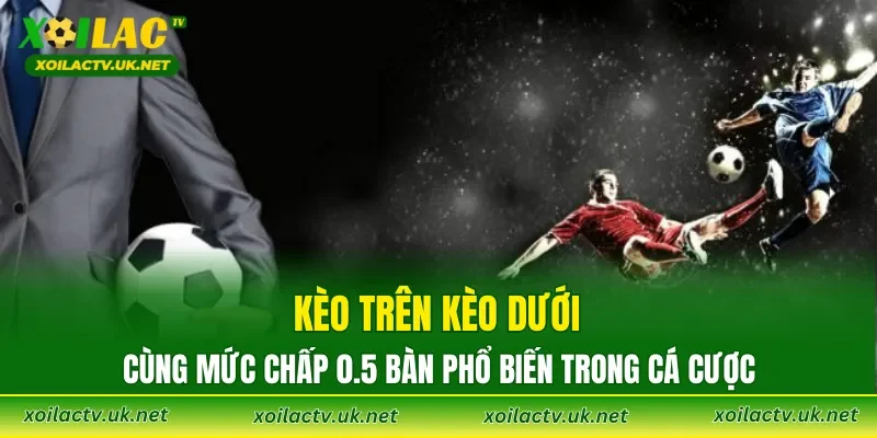 Kèo trên kèo dưới cùng mức chấp 0.5 bàn phổ biến trong cá cược